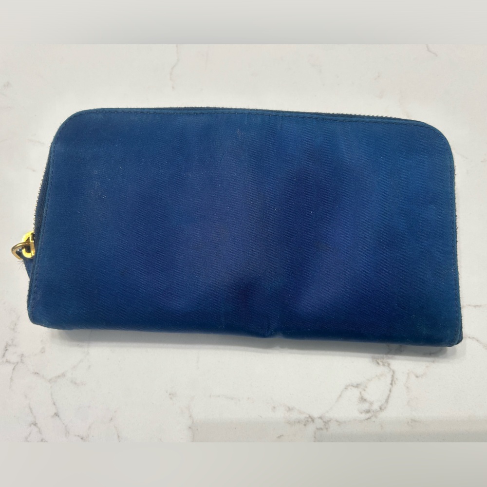 Authentic Nylon Blue Prada Zip Around Large Wallet - image 3
